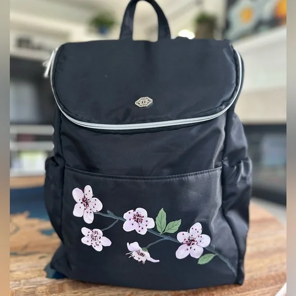 Nanette Lepore Bags Nanette Laporte Black Nylon Pink Floral